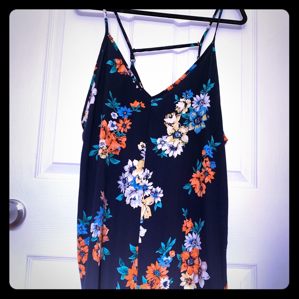 Navy Blue Floral Romper